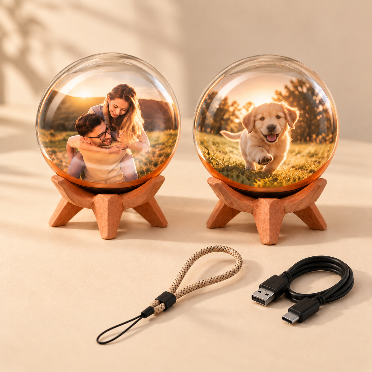 Duo Pack: two memory orbs with stands, lanyard and USB-C cable